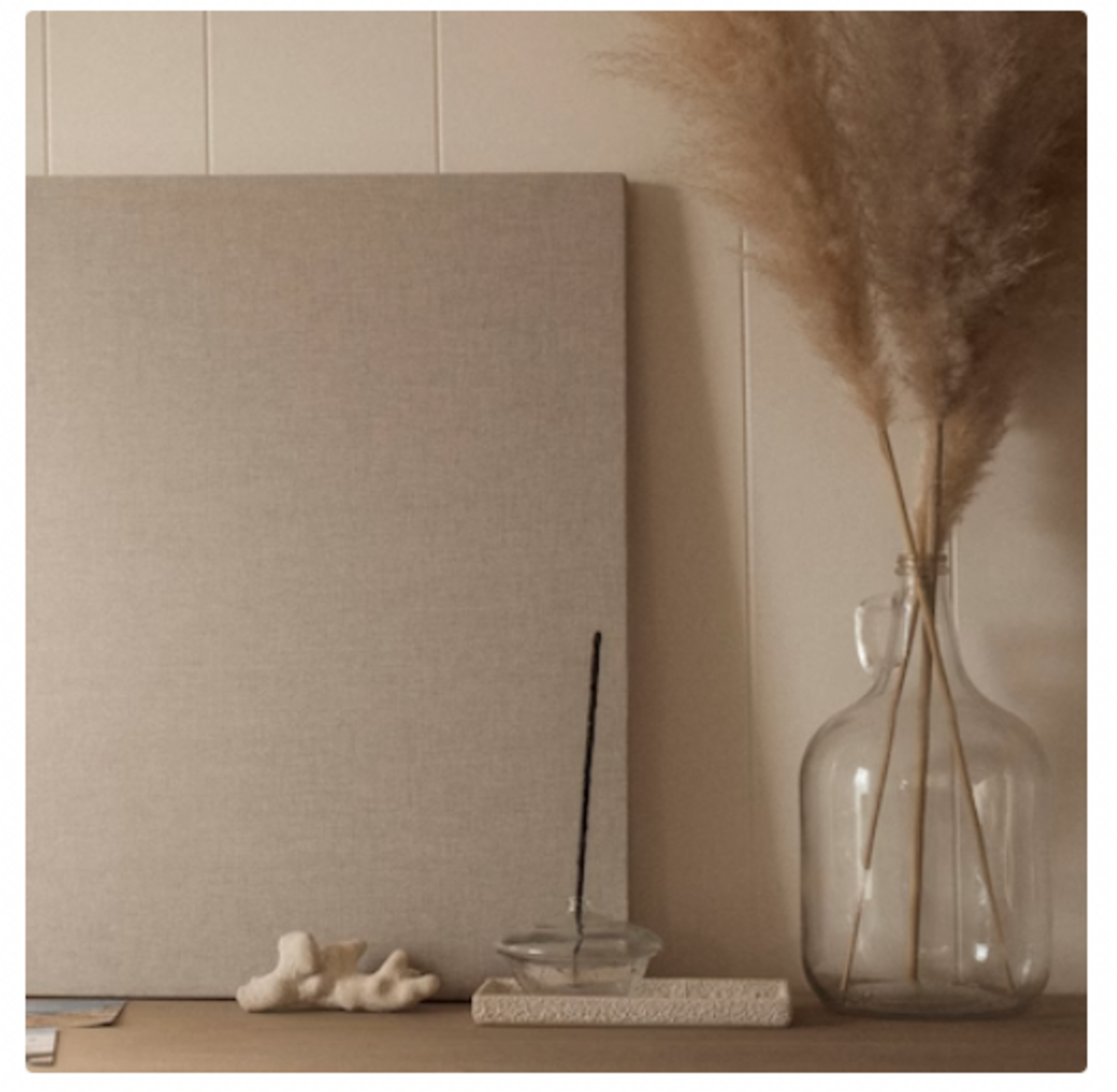 Frameless Natural Linen Pinboard