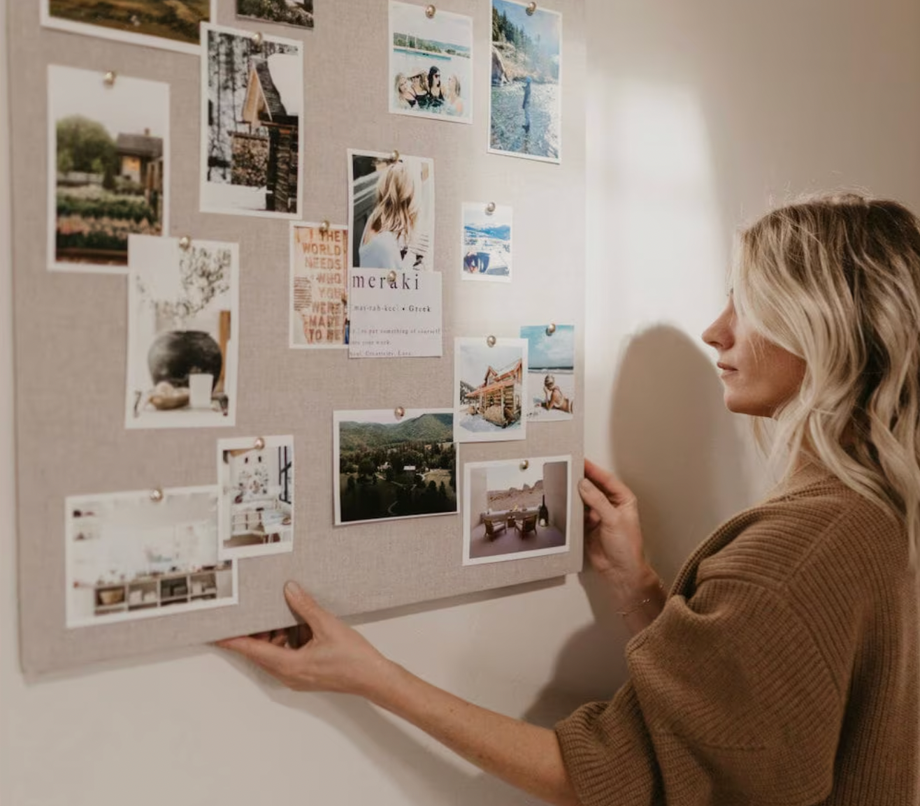 CUSTOM SIZED. LINEN PINBOARD