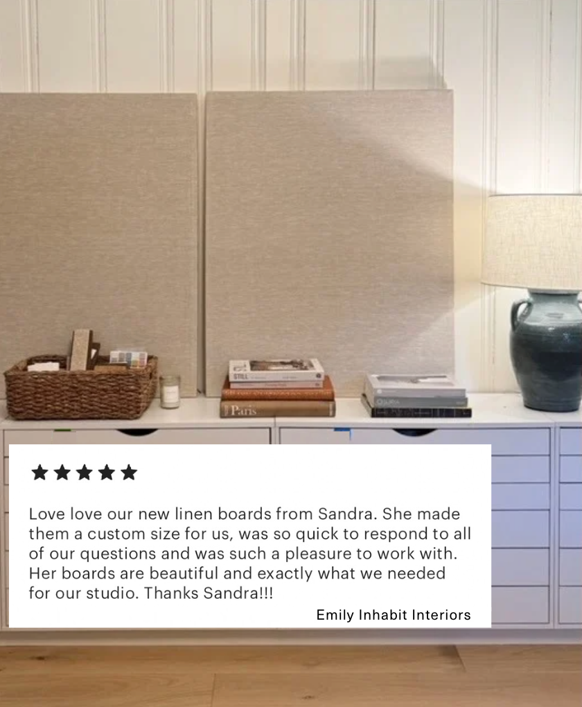 CUSTOM SIZED. LINEN PINBOARD